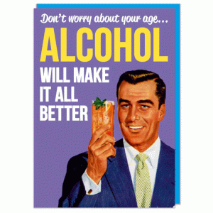 Поздравителна картичка - Алкохолът ще оправи всичко!